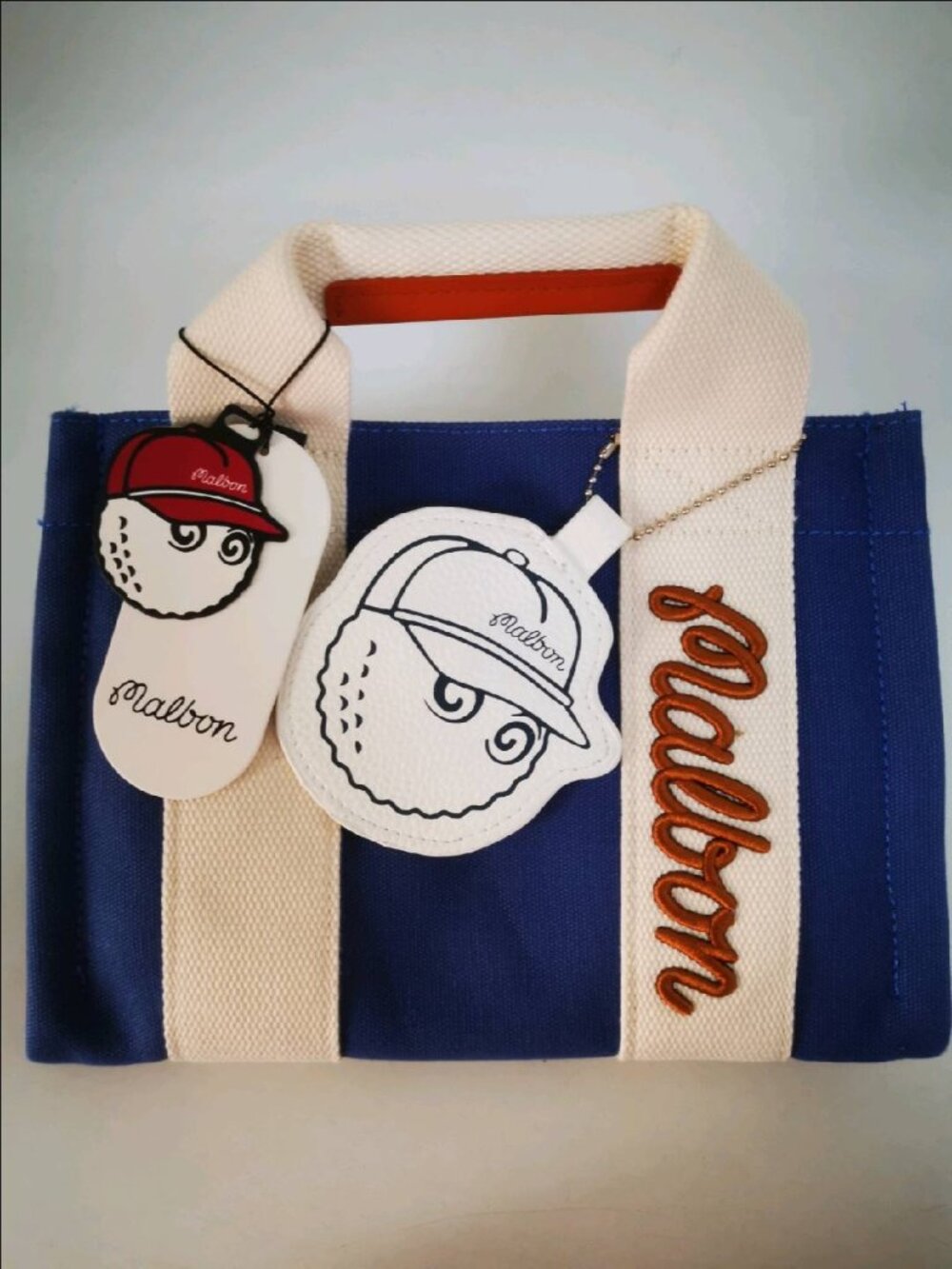 Malbon Golf Bag Canvas Tote Bag Fashion Small Bag Blue Unisex